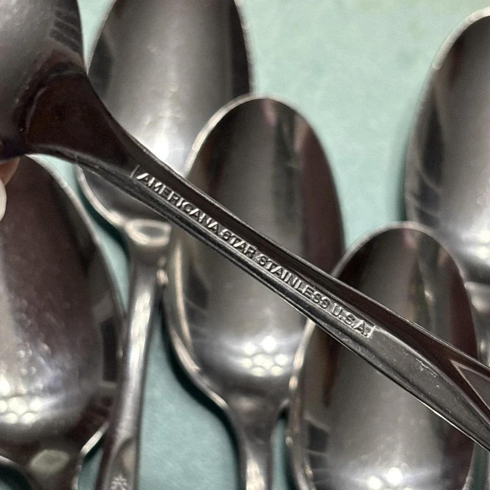 7 International Silver Americana Star Stainless USA‎ Flatware tablespoons/ Soup